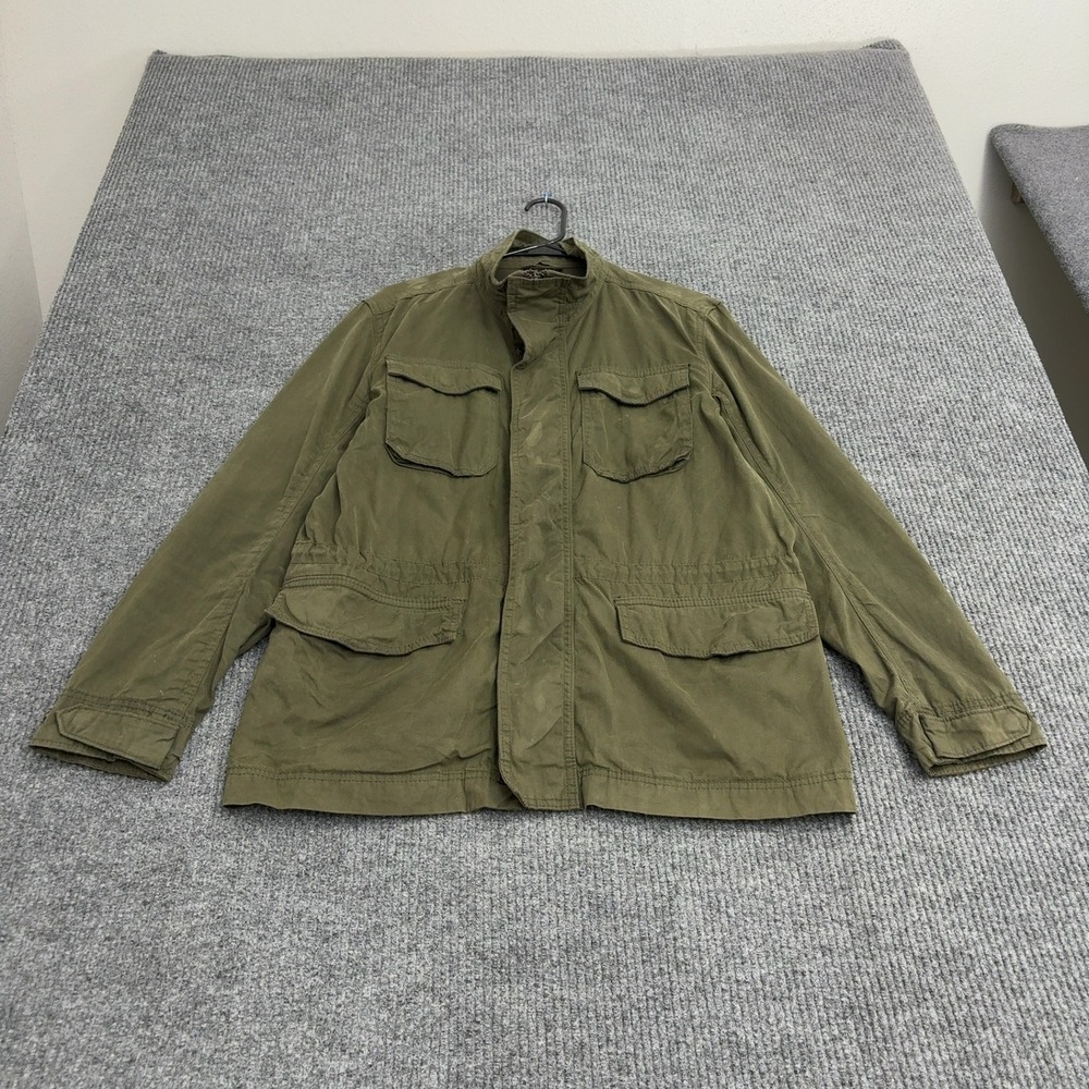 American Eagle Jacket Mens M Green Cotton Utility Mock Neck Field Military Style